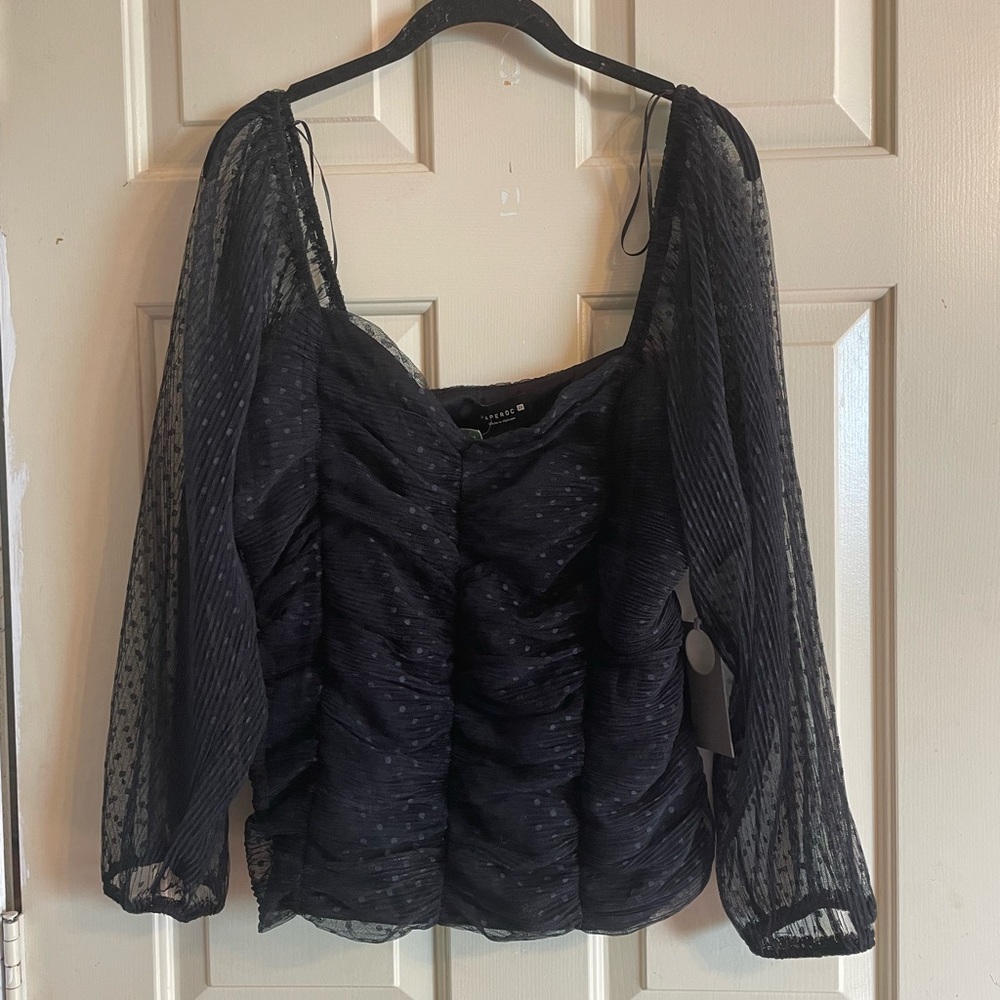 Sheer black blouse